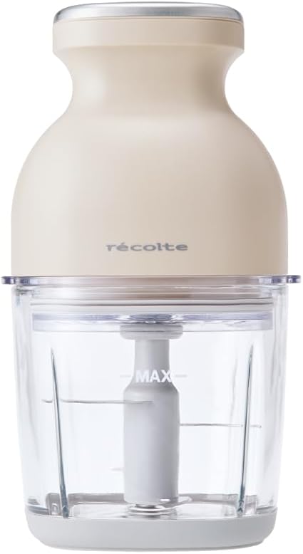 ［日本正規品］recolte レコルト コードレスカプセルカッターボンヌ チョッパー フードプロセッサー みじん切り器 電動 コードレス コンパクト 1台8役 氷も砕ける 洗いやすい 刻む 砕く 練る 泡立て クリームホワイト RCP-7(W)