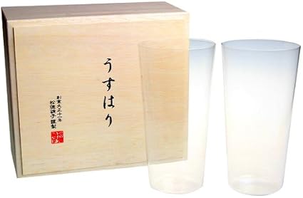 ギフトオンリーワン 【松徳硝子】うすはり タンブラー（L）ペア・木箱入り