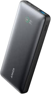 Anker Power Bank (10000mAh, 25W, 3 Port) (モバイルバッテリー 10000mAh 25W出力 大容量 LEDディスプレイ搭載) 【USB Power Delivery/PowerIQ搭載/PPS規格対応/PSE技術基準適合】iPhone 16 Android MacBook その他各種機器対応 (ブラック)