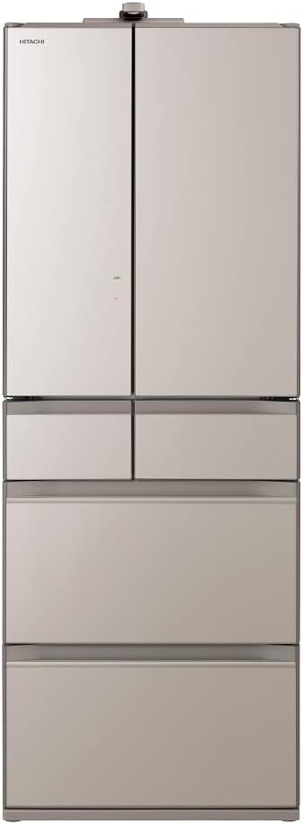 日立 冷蔵庫 幅68.5cm 617L ライトゴールド R-HXCC62T XN 6ドア フレンチドア 大容量 冷蔵庫カメラ スマートフォン連携 まるごとチルド