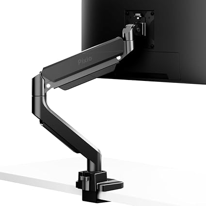 Pixio PS2S モニターアーム シングル 黒 17-49インチ対応 耐荷重2-18kg クランプ グロメット ブラック