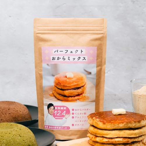 OKARAT パーフェクト おからミックス ｜ 1袋300g入り ｜ 砂糖不使用 グルテンフリー タンパク質 ダイエット 食物繊維 パンケーキ粉 パンケーキ ホットケーキ 蒸しパン (1)