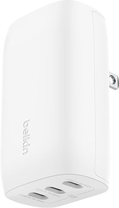 Belkin 67W PD 充電器 USB-C 3ポート PPS規格対応 小型 急速充電 軽量PD3.0/3.1対応 PSE技術基準適合 折りたたみ式プラグ MacBook Windows PC Surface Pro iPad iPhone Galaxy Android スマートフォン 各種ノートPC対応 WCC002dqWHJP