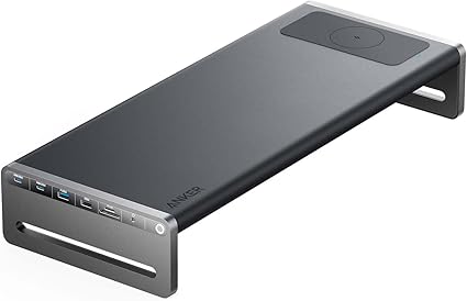 Anker 675 USB-C ドッキングステーション (12-in-1, Monitor Stand, Wireless) モニタースタンド ワイヤレス充電 100W USB PD対応 4K HDMIポート microSD＆SDカードスロット 3.5mmオーディオジャック イーサネットポート 10Gbps USB-C USB-Aポート搭載 高速データ転送