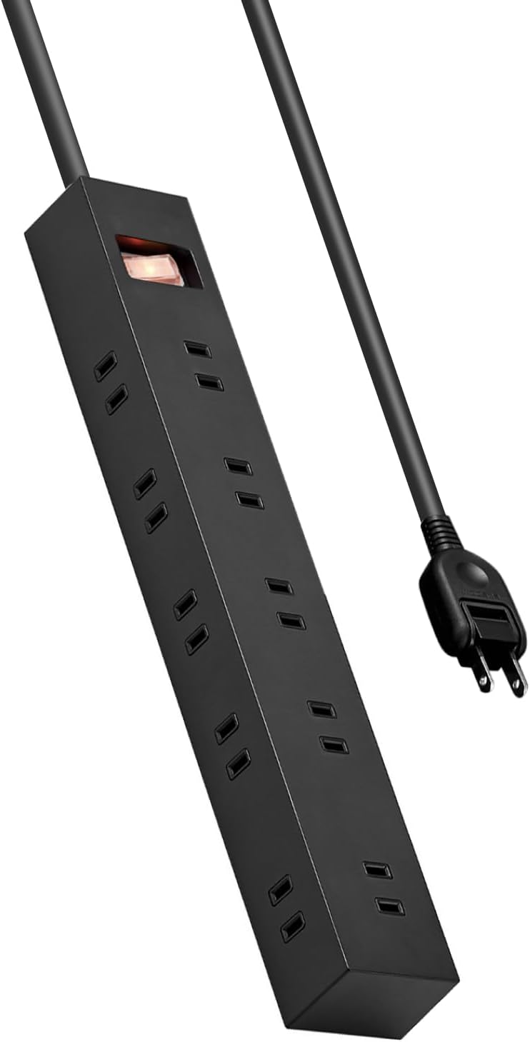 エレコム 電源タップ 雷ガード 10個口 差し込み口2面 1m マグネット ほこりシャッター付 スイングプラグ 一括スイッチ コンパクト ブラック ECT-1510BK