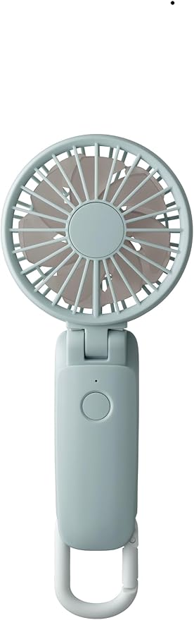 リズム(RHYTHM) 2024 ハンディファン首掛け 静音 USB充電式 強力 弱でも涼しい DCモーター 2重反転ファン カラビナ 小型 携帯扇風機 にも 卓上扇風機 にもなる Silky Wind Mobile 3.1 ライトブルー 9ZF036RH04
