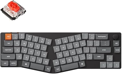 【国内正規品】 Keychron K11 Max Aliceレイアウト QMKワイヤレス・カスタムメカニカルキーボード、 2.4 GHz/Bluetooth/有線、USレイアウト、White LEDライト、ロープロファイルGateronメカニカルスイッチ、Mac Windows対応 (ロープロファイルGateronメカニカル赤軸)