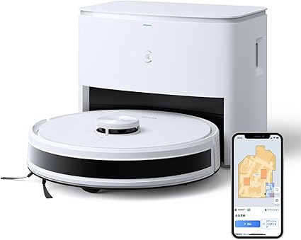 ECOVACS(エコバックス) DEEBOT Y1 PLUS ロボット掃除機 水拭き 両用 自動ゴミ収集 お掃除ロボット 掃除機 モップがけ 静音 最大150日分のゴミ捨て不要