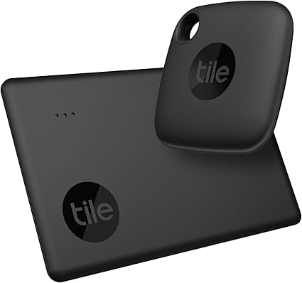 Tile スターターパック (Mateブラック+Slimセット) /スマートトラッカー/スマートタグ/紛失防止タグ/置き忘れ防止/3年間電池交換不要/音を鳴らして場所をお知らせ/長距離接続距離/防水機能/Bluetooth接続範囲外でも探せる/小型/カード型