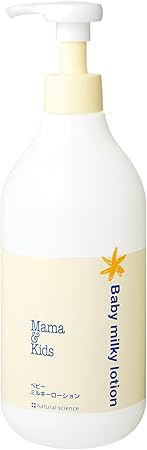 Mama&Kids ママ&キッズ ベビーミルキーローションお得用サイズ 380ml ポンプタイプ [ 低刺激スキンケア ]子供用 弱酸性 無添加 無香料 保湿 ベタつかない