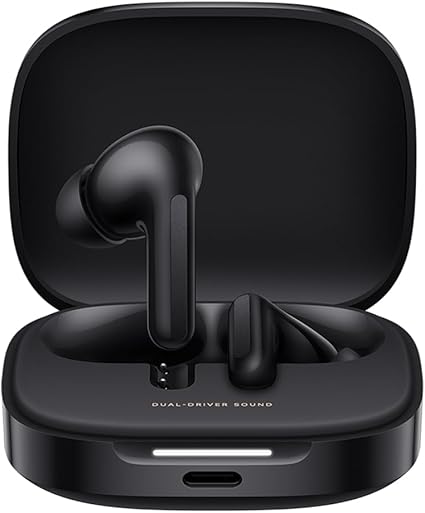 シャオミ(Xiaomi) ワイヤレスイヤホン Redmi Buds 6 薄軽ボディ 49dBアクティブノイズキャンセリング 3Dオーディオ Google Fast Pair 42時間音楽再生 マルチモードANC対応 ワンタッチ撮影モード ナイトブラック