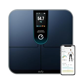 Anker Eufy (ユーフィ) Smart Scale P3 （体重体組成計）【アプリ対応/Fitbit連携/体脂肪率/BMI/心拍数/筋肉量/基礎代謝量/水分量/体脂肪量/骨量/内臓脂肪/タンパク質/骨格筋量/皮下脂肪/体内年齢/ボディタイプ / 3Dモデル】ブラック