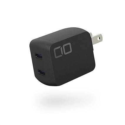 CIO NovaPort DUO 45W USB-C 2ポート GaN USB PD 充電器 【CIO独自技術 NovaIntelligence搭載】 CIO-G45W2C (ブラック) iPhone対応