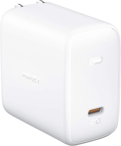 急速充電器 iPhone（iPhone13シリーズ対応） / Android/iPad/MacBook/ノートPC/Switch 各種対応 USB-C 1ポート PSE認証済み PD対応 100W 折りたたみ式 AUKEYオーキー Omnia 100W PA-B5 (ホワイト) 2年保証