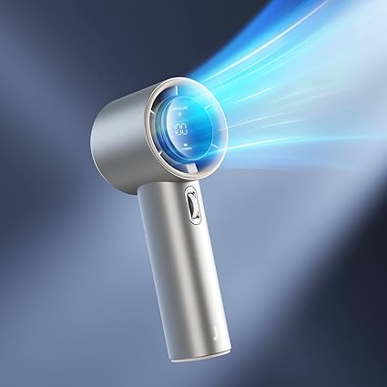 JISULIFE ハンディファン 小型 卓上扇風機 USB充電式 5000mAh大容量バッテリー 最大15時間動作 携帯扇風機 手持ち 1-100段階風量調節 強風 LEDデジタル表示 ポータブル小型 金属ボディ軽量 瞬間冷却 熱中症対策 旅行/キャンプ/アウトドア/通勤/花火大会などに適用（ブラウン）