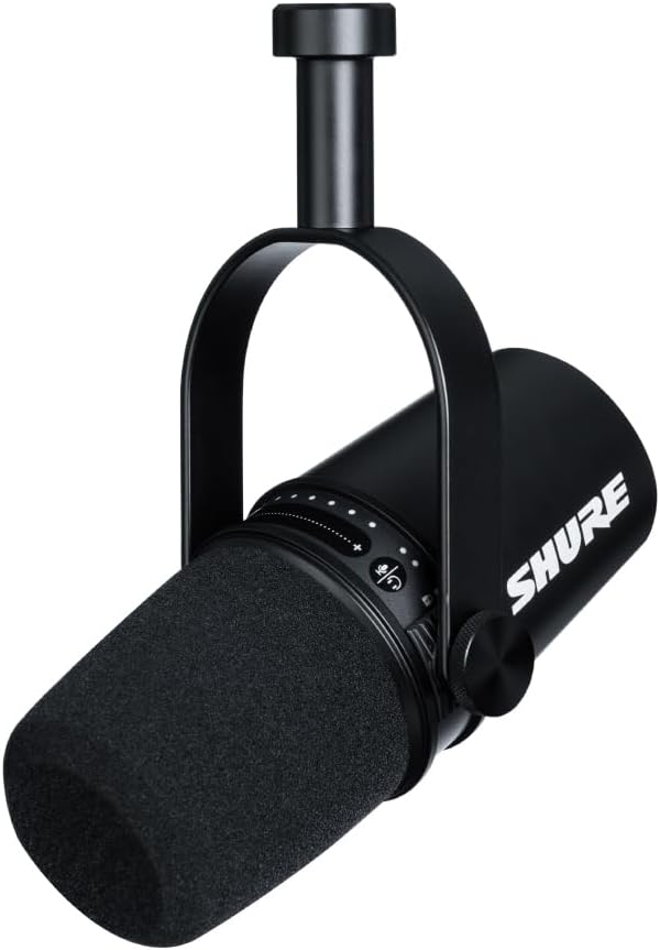 SHURE シュア MV7 ポッドキャストマイクロホン MV7-K-J ダイナミックマイク カーディオイド 単一指向性 USB XLR 有線 ノイズ除去 配信 ストリーミング YouTube 録音 レコーディング 実況 ゲーム ゲーミング ボーカル DTM 宅録 テレワーク MOTIVシリーズ iOS Android Mac Windows対応 ブラック【国内正規品/メーカー保証2年】