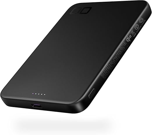 CIO Qi2 モバイルバッテリー 超薄型 [薄さ8.7mm] MagSafe対応 マグネット ワイヤレス充電 軽量 小型 タイプC PD 20W 5000mAh iPhone 16 / 15 / 14 / 13 / 12 シリーズに対応 急速充電 SMARTCOBY SLIM 5K(ブラック)