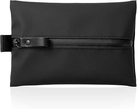 [ aso ] TOFTPOUCH (タフトポーチ) 耐水ポーチ ガジェット ポーチ 日本製 約150×110×10[mm] コンパクトポーチ 小型ポーチ バッグインバッグ (Mサイズ センターファスナー ブラック) tf-v180