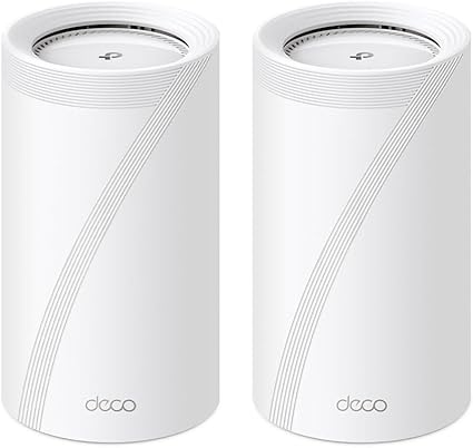 【Amazon.co.jp限定】TP-Link WiFi 7 ルーター メッシュ WiFi システム 8-ストリーム トライバンド 11520 Mbps (6GHz) + 2880 Mbps (5GHz) + 688Mbps (2.4GHz) 10Gbps イーサネットポートx1 シームレスAIメッシュ MLO 320MHz 【 iphone 16 対応】 Deco BE75 2-pack