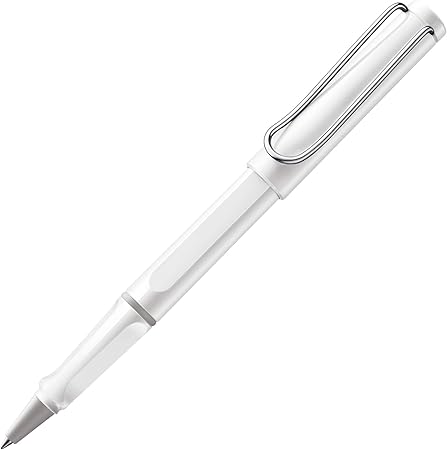 LAMY（ラミー）safari ホワイト ローラー ボールペン 白 - 人間工学に基づいたグリップ 線幅 M - 長時間の筆記も快適に - 丈夫なASAプラスチック製 - ローラーボール リフィル 青 LAMY M 63 付き