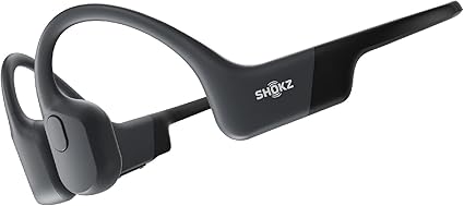Shokz (ショックス) OpenRun 骨伝導イヤホン ワイヤレス Bluetooth5.1 オープンイヤーヘッドホン 耳を塞がない 自動ペアリングヘッドフォン マイク付き 技適認証済み ランニング・スポーツイヤフォン IP67防塵防水 急速充電 8時間再生 ブラック