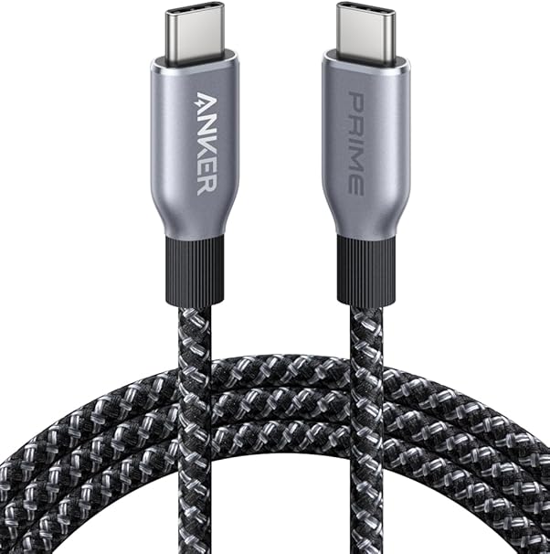 Anker Prime 高耐久ナイロン USB-C & USB-C ケーブル 240W USB PD対応 USB 2.0 iPhone 16 / 16 Pro MacBook Pro/Air iPad Pro/Air 5 Galaxy S25 Pixel LG 対応 1.8m