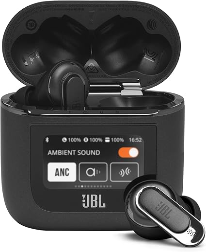 JBL TOUR PRO 2 ワイヤレスイヤホン bluetooth ハイブリッド ノイズキャンセリング/マルチポイント/IPX5/ワイヤレス充電対応/スマートタッチディスプレイ搭載/ブラック/JBLTOURPRO2BLK 小