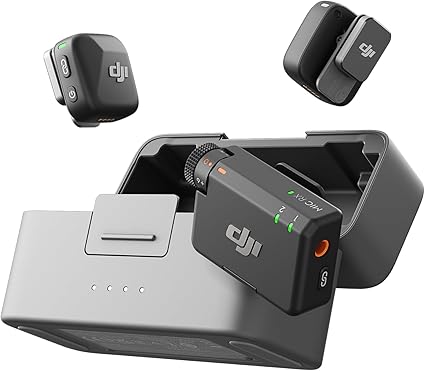 DJI Mic Mini（2 TX + 1 RX + 充電ケース） ピンマイク ワイヤレス 超軽量 高品質オーディオ 48時間使用 ノイズキャンセリング 自動制限機能 カメラ／iPhone／Android用ワイヤレスマイク Vlog撮影 ストリーミング