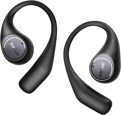 【VGP 2025 金賞】EarFun OpenJump オープンイヤー イヤホン Bluetooth 耳掛け型/LDACに対応/ランニング イヤホン 耳を塞がない/ 最大42時間連続再生/ 3Dオーディオ/ マルチポイント接続/ IPX7防水/ EarFun Audioアプリ対応/ワイヤレス充電【PSE認証取得】(ブラック)
