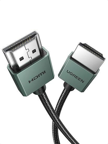 UGREEN hdmi ケーブル 10K 8K 極細 hdmi 2.1 ケーブル スリム 2m 超高速 48Gbps 8K@60Hz 4K@120Hz Dynamic HDR HDCP eARC 3Dイーサネット対応 取り回しやすい PS5/PS4 Xbox Series X/S HDTV プロジェクタ対応 2m