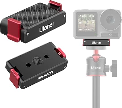 Ulanzi Action3用OA-12 1/4ネジ穴 磁気アダプターマウント 三脚用 磁気マグネット 三脚マウント アクションカメラアクセサリー 耐衝撃性 1/4ネジ穴付き Gopro専用三脚 コネクター アルミ製 Action3/Action4に対応