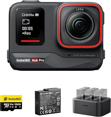 Insta360 Ace Pro - アクションカメラ 防水 1/1.3インチセンサーと5nmAI チップ搭載 AIノイズリダクション 圧倒的な画質 4K120fps 2.4インチフリップ式スクリーン 高度なAI機能 長時間 水中アクションカメラ パワーキット