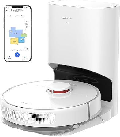 dreame D10Plus ロボット掃除機 自動ゴミ収集 水拭き対応 4000Pa強力吸引 高精度LDSレーザーセンサー 高精度複数階マッピング機能 170分間連続稼働 Wi-Fi接続 Alexa対応 APP遠隔操作 自動充電 静音設計 遠隔操作 落下防止 衝突防止 1年メーカー保証