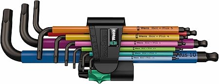 Wera(ヴェラ) 05073593001 | 950SPKL/9SMN マルチカラーヘックスキーセット 1.5~10.0mm ブラックレーザー仕上げ六角レンチ9本セット 【日本正規輸入品】
