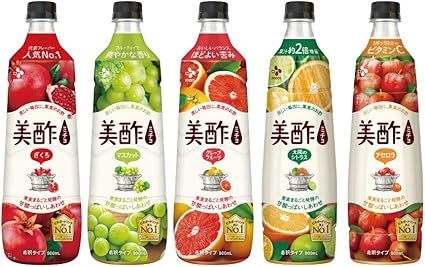 美酢（ミチョ） 希釈式飲み比べ5本セット (ざくろ・マスカット・太陽のシトラス・アセロラ・グレープフルーツ)