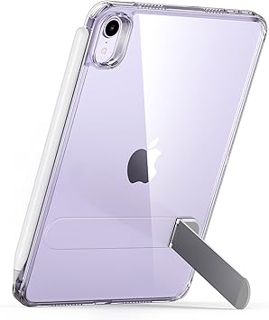 ESR iPad mini7 ケース (A17 Pro、2024) iPad mini 第7/6世代 用 (2024/2021) 三段階角度調整 薄型軽量 落下防止 Pencil Pro/USB-C対応 Boostキックスタンド付き クリア