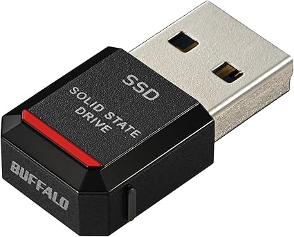 【Amazon.co.jp限定】バッファロー SSD 外付け 1TB 極小 コンパクト ポータブル PS5 / PS4 対応 (メーカー動作確認済) USB3.2 Gen2 読込速度 600MB/s ブラック エコパッケージ SSD-PST1.0U3BA/N