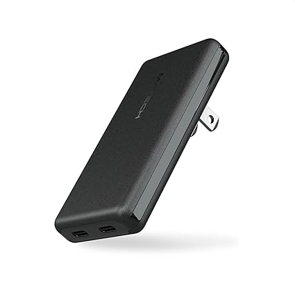 MATECH(マテック)® 充電器 超薄型 70W 65W対応 Type-C PD【史上最薄12.9mm / GaNUltra搭載/タイプC 急速充電 2ポート / 折りたたみ式プラグ/MacBook・ノートパソコン・iPhoneシリーズ対応】(Sonicharge Ultra Blade 70W ブラック)