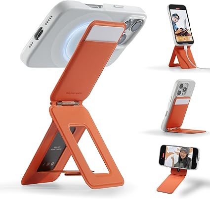 MOFT【公式直営店】モフト スマホスタンド 8-in-1多機能スタンド カードケース付き MagSafe対応/NFC/Suica/タッチ決済対応｜iPhoneシリーズ・全機種対応｜強力磁力＆アイアンリング付き｜MOVAS™素材｜薄型・軽量・折りたたみ式｜多角度調整・三脚 携帯スタンド｜自撮り・動画視聴・ウェブ会議・ドラマ鑑賞・記録撮影・旅行に最適（カード収納）