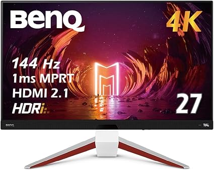 ベンキュージャパン BenQ MOBIUZ EX2710U ゲーミングモニター(27インチ/4K/IPS/144Hz/PS5対応/2.1chスピーカー/マイク搭載/FreeSync Premium Pro/輝度自動調整/高さ調整)