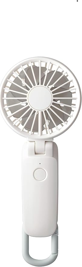 リズム(RHYTHM) 2023 ハンディファン [国内メーカー] 首掛け 静音 USB充電式 強力 弱でも涼しい DCモーター 2重反転ファン カラビナ 小型 携帯扇風機 にも 卓上扇風機 にもなる Silky Wind Mobile 3.1 白 9ZF036RH03