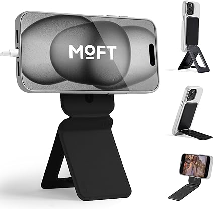 MOFT【公式直営店】モフト スマホスタンド MagSafe対応 七変化マルチスタンド 携帯スタンド iPhone 16/15/14/13/12シリーズ対応 MOVAS™耐久素材 薄型・軽量・折りたたみ式・持ち運び便利 多角度調整・三脚兼用・強力なMagSafeシール付き 自撮り・動画視聴・会議・旅行に便利（カード収納なし）