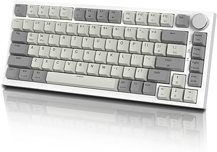ATTACK SHARK K85 75％ラピッドトリガー ゲーミングキーボード 磁気スイッチ ガスケットマウント ホットスワップ対応 アンチゴースト PBTキーキャップ TKL 82キー ノブ付き 有線Type-C接続 Windows、Mac OS、Linux対応 （グレー）
