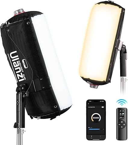 Ulanzi AL60 撮影ライト ビデオライト MAX電力68W インフレータブルLED CCT 色温度2700K-6500K 調光可能 超高輝度 Type-Cポートで給電 自動空気入れ 折りたたみ可能 携帯便利 コンパクト生放送/商品撮影/動画撮影に適用