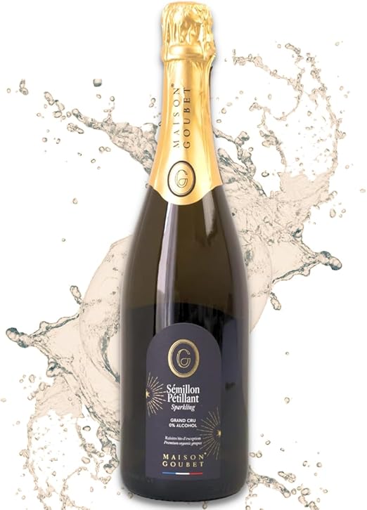 【フランス ボルドー産 ワイン好きのための本格ノンアルコールシャンパン】750ml ノンアル シャンパン MAISON GOUBET(メゾングベ）ワイン用 ブドウ品種100％ オーガニック グレープ スパークリング ジュース （セミヨン種）酸化防止剤不使用 香料不使用 無添加 ギフト プレゼント GOSオリジナル