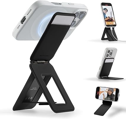 MOFT【公式直営店】モフト スマホスタンド 8-in-1多機能スタンド カードケース付き MagSafe対応/NFC/Suica/タッチ決済対応｜iPhoneシリーズ・全機種対応｜強力磁力＆アイアンリング付き｜MOVAS™素材｜薄型・軽量・折りたたみ式｜多角度調整・三脚 携帯スタンド｜自撮り・動画視聴・ウェブ会議・ドラマ鑑賞・記録撮影・旅行に最適・父の日のプレゼント（カード収納）