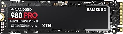 Samsung 980 PRO 2TB PCIe Gen 4.0 x4 (最大転送速度 7,000MB/秒) NVMe M.2 (2280) 内蔵 SSD MZ-V8P2T0B/EC 国内正規保証品