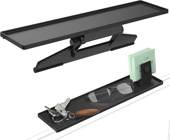 ロボロビン ディスプレイボード モニター 上 小物置き 耐荷重2kg 取付簡単 滑り止めシート付 テレビ上ラック 小物収納 棚 テレビボード 幅34cm×奥行8.4cm (1個セット)