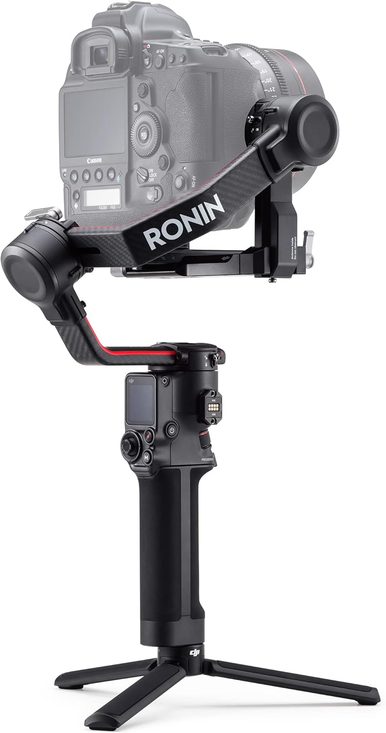 DJI RS 2、3軸手持ちスタビライザー、積載量(試験値)4.5 kg、カーボンファイバー製、1.4インチ フルカラータッチ画面、Canon/Sony/Panasonic/Nikon/Fujifilm/BMPCC製カメラ対応