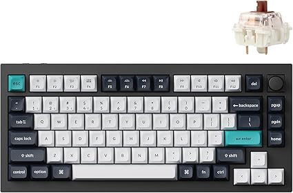 【国内正規品】Keychron Q1 Max QMK/VIAワイヤレス・カスタムメカニカルキーボード、2.4 GHz/Bluetooth/有線接続、USレイアウト、RGBライト、ホットスワップ対応Gateron Jupiterメカニカルスイッチ/フルアルミニウム/Mac Windows Linux対応 (カーボンブラック, Gateron Jupiterメカニカル茶軸（ホットスワップ）)